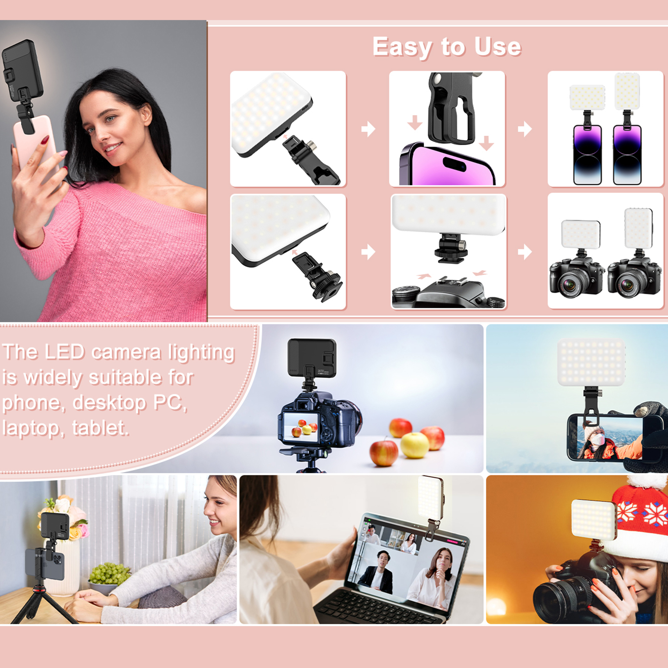 LED Selfie Light 60 High Power - Photography Lighting Professional ulasan dan harga
