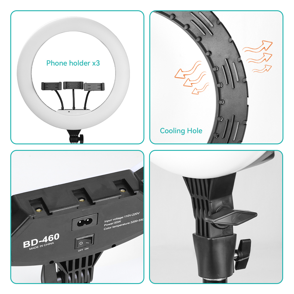 18 Inch LED Ring Light LED Rin - Photography Lighting Circle ulasan dan harga