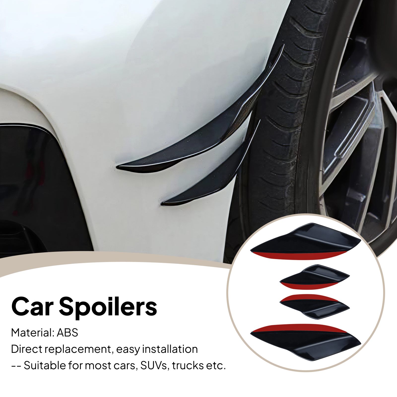 4Pcs Car Spoiler Canards Set S - Diffusion Material Roll ulasan dan harga