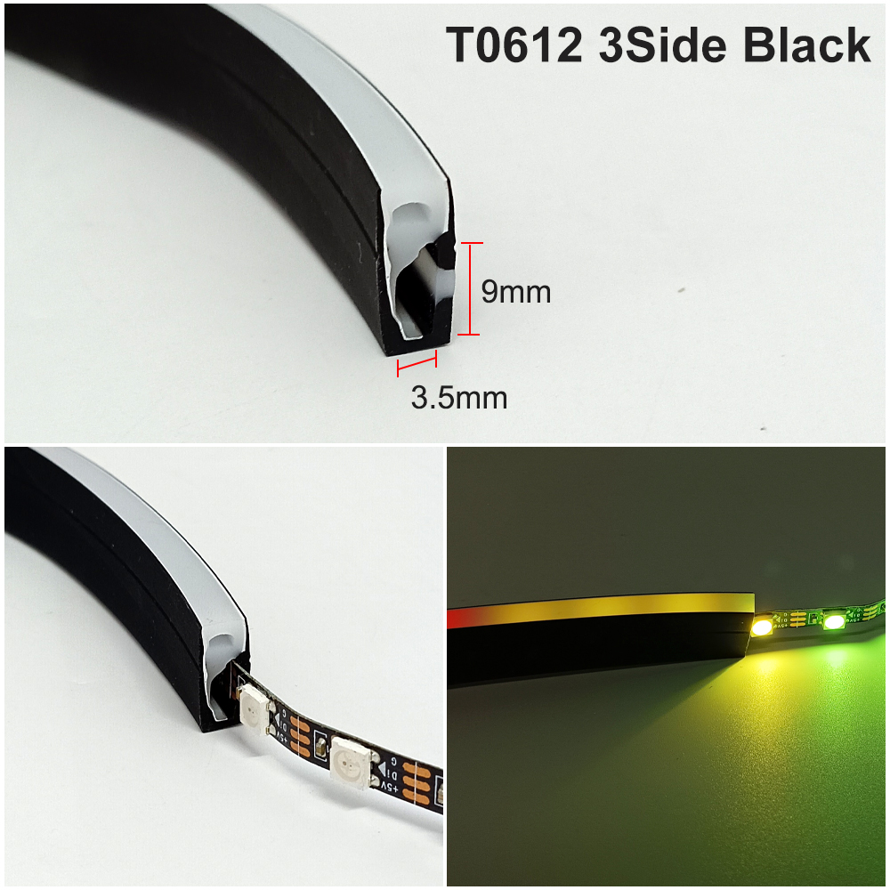 Black Silicone Tube LED Neon L - Diffusion Material Roll ulasan dan harga