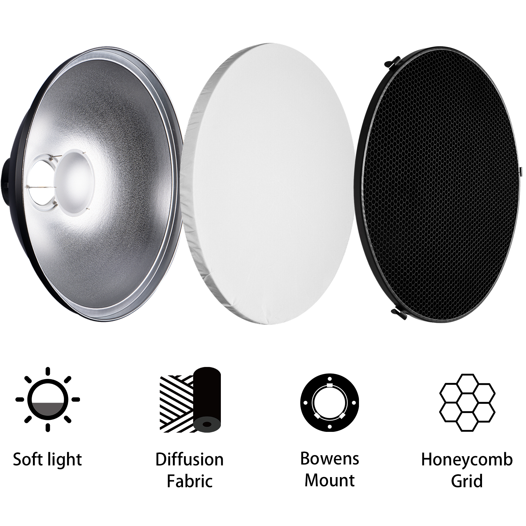 Selens 70cm Silver/White Inter - Photography Lighting Diffuser ulasan dan harga