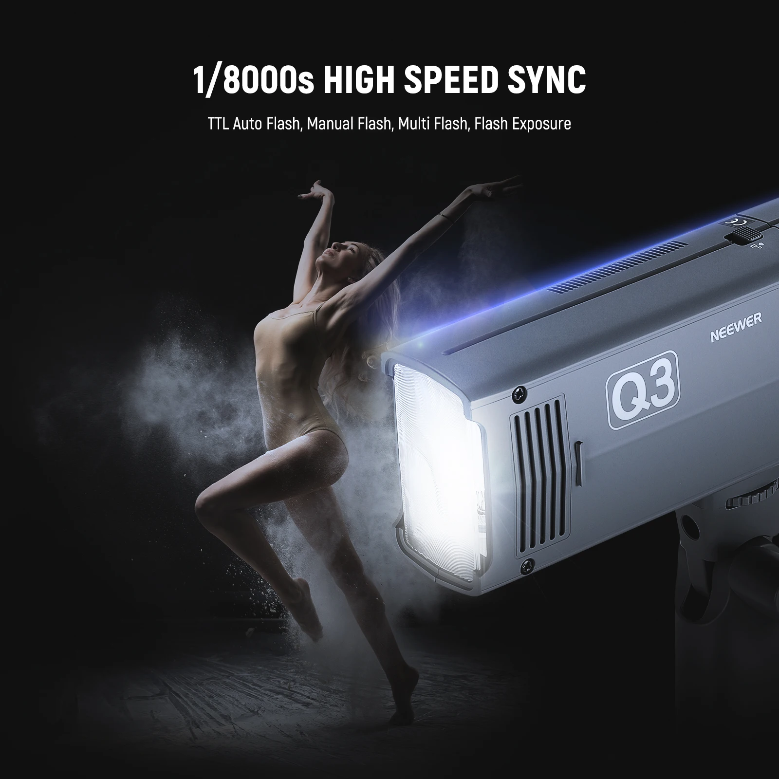 NEEWER Q3 200Ws 2.4G TTL Flash - Portable Strobe Monolight ulasan dan harga